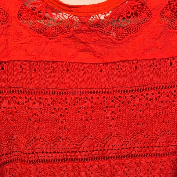 Free People Once Upon a Time Bell Sleeve Top knit lace detail size S NWOT - Picture 5 of 10